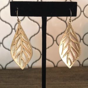 EUC leaf gold and silver earrings